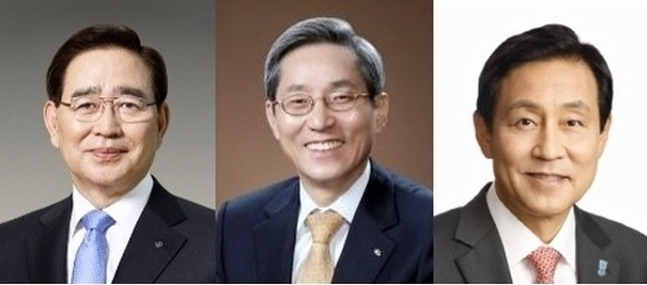사진 좌측부터 한동우 신한금융 회장, 윤종규 KB금융 회장, 김정태 하나금융 회장