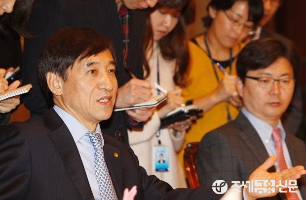 '경제동향간담회'가 25일 오전 서울 중구 한국은행 본관에서 열린 가운데 이주열 한국은행 총재가 모두발언을 하고 있다. <사진=전한성 기자>