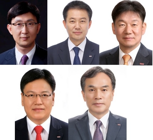 사진 위 좌측부터 BNK투자증권 안효준 대표, BNK캐피탈 김일수 대표. BNK저축은행 김승모 대표 사진, 아래 좌부터 BNK신용정보 성명환 대표, BNK시스템 이영우 대표