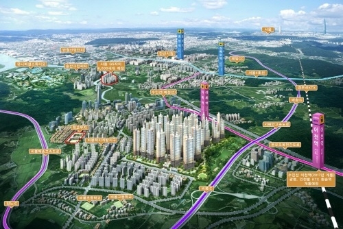 화성비봉택지지구에 들어설 `화성비봉이안A카운티야목` 조감도.