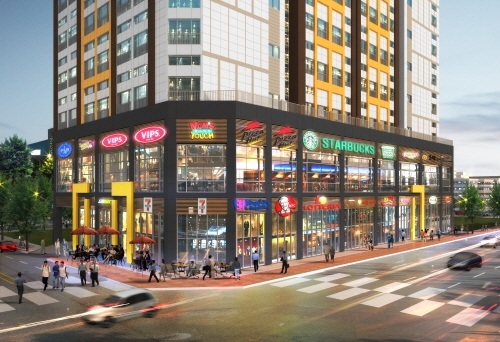 수원 호매실지구에 들어설 다인 로얄팰리스 상가 조감도.