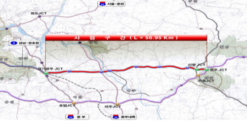 제2영동고속도로 노선도 / 국토부