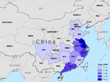 중국내 발생지역 / 질병관리본부
