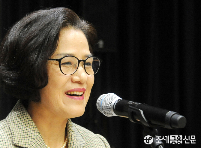 고경희 한국여성세무사회장이 인사말을 전하고 있다. (사진=김용진 기자)