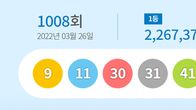 제1008회 로또 1등 번호 '9, 11, 30, 31, 41, 44'...보너스 '33'