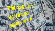 7월 외환보유액 3.5억달러 늘어난 4218억달러...2개월째 증가