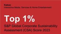카카오, S&P글로벌 지속가능성 평가 2년 연속 상위 1% 선정