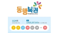 1124회 로또 1등 '3, 8, 17, 30, 33, 34'...2등 보너스 번호 '28'