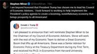 트럼프, 경제자문위원장에 집권1기 재무부 경제정책고문 지명
